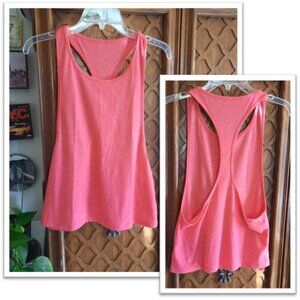Pink Sleeveless Muscle Racer Back Tank Crop Top -  Size S